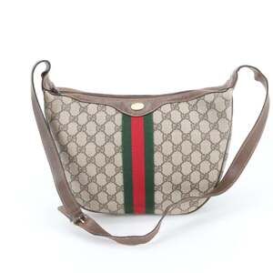 Vintage Old Gucci GG Supreme Sherry Line Leather Shoulder Bag, Crossbody Tote...